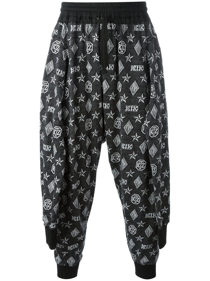 Ktz Tied Up Monogram Joggers, Men's, Size: Small, Black, Cotton