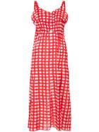 Marni Checked Empire Line Dress - Red