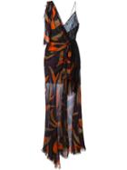 Versace Printed Wrap Long Dress