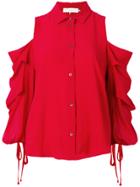 L'autre Chose Exposed Shoulder Blouse - Red