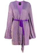 Retrofete Wrap V-neck Dress - Purple