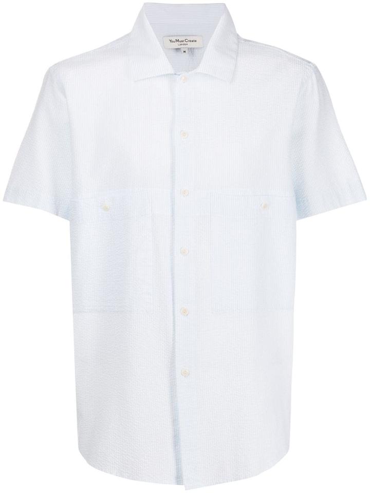 Ymc Textured Patch Pocket Shirt - Blue