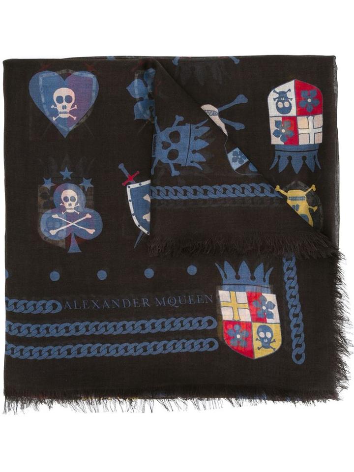 Alexander Mcqueen Heraldic Skull Scarf
