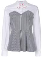 Helmut Lang Longline Belted Pinstripe Shirt - White