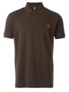 Ps By Paul Smith Embroidered Logo Polo Shirt, Men's, Size: Large, Brown, Cotton