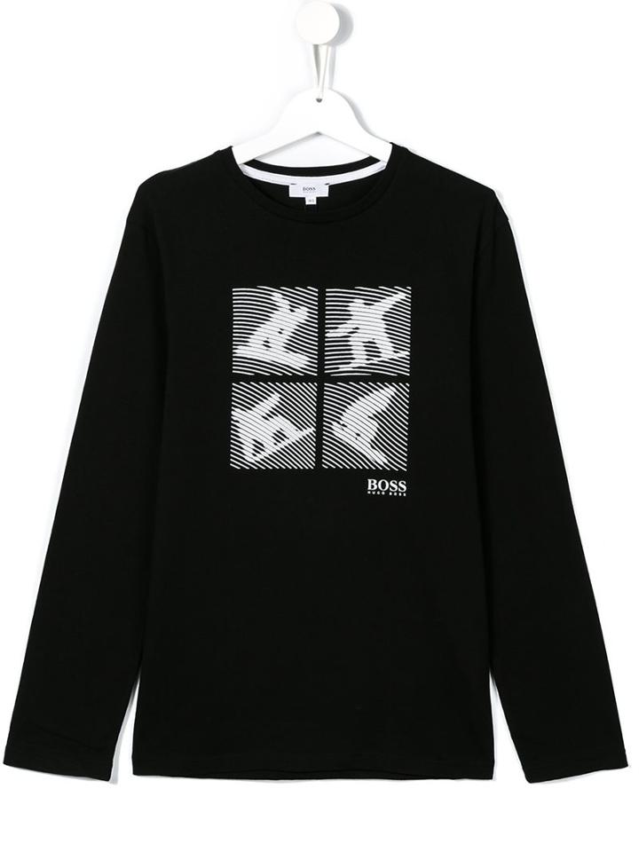 Boss Kids Snowboarder Print T-shirt, Boy's, Size: 16 Yrs, Black