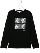 Boss Kids Snowboarder Print T-shirt, Boy's, Size: 16 Yrs, Black