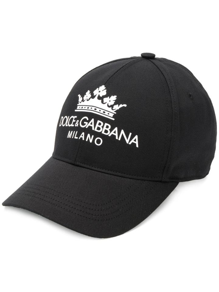 Dolce & Gabbana Logo Print Cap - Black