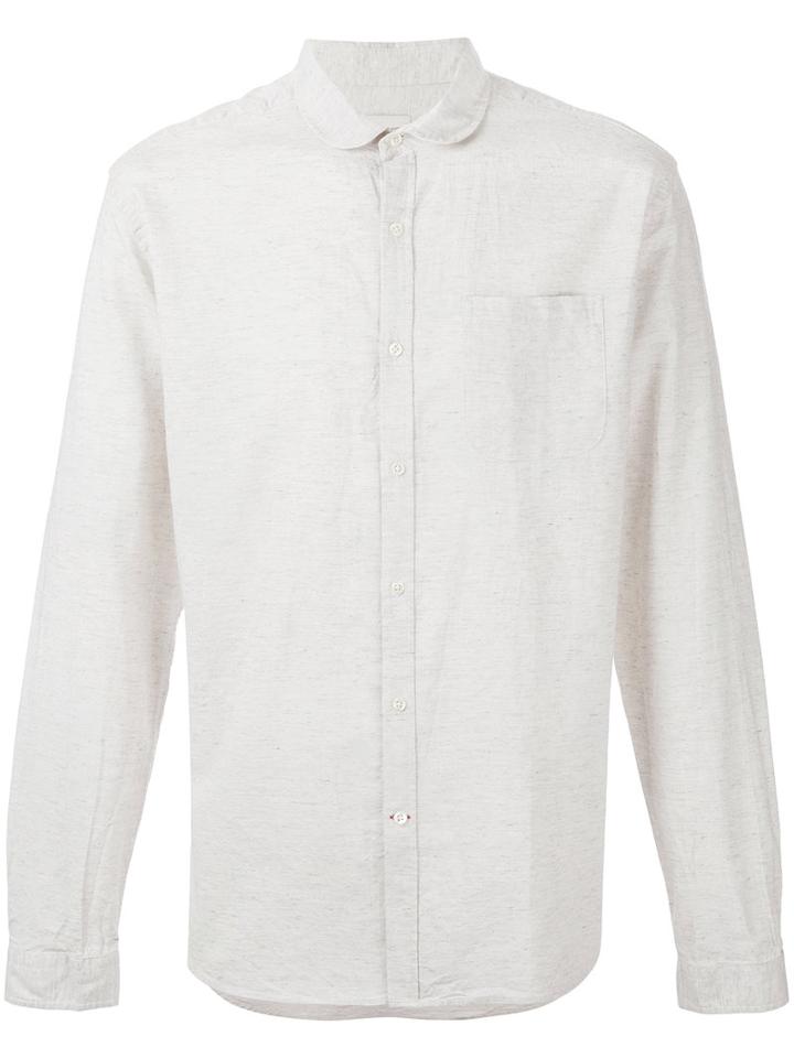 Oliver Spencer - Round Collar Shirt - Men - Cotton/linen/flax - 16 1/2, Nude/neutrals, Cotton/linen/flax