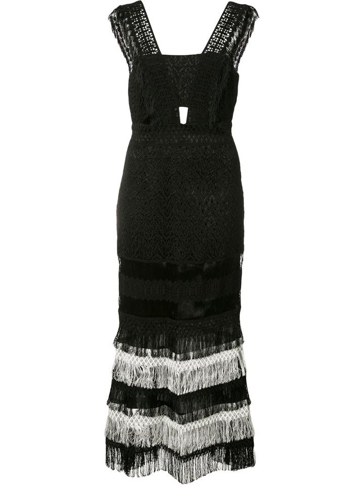 Jonathan Simkhai - Fringed Dress - Women - Silk/cotton/polyamide/viscose - 4, Black, Silk/cotton/polyamide/viscose