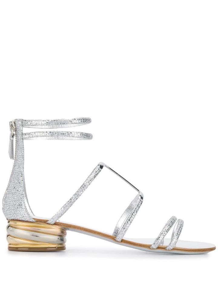 Casadei Aurora Trio Sandals - Silver