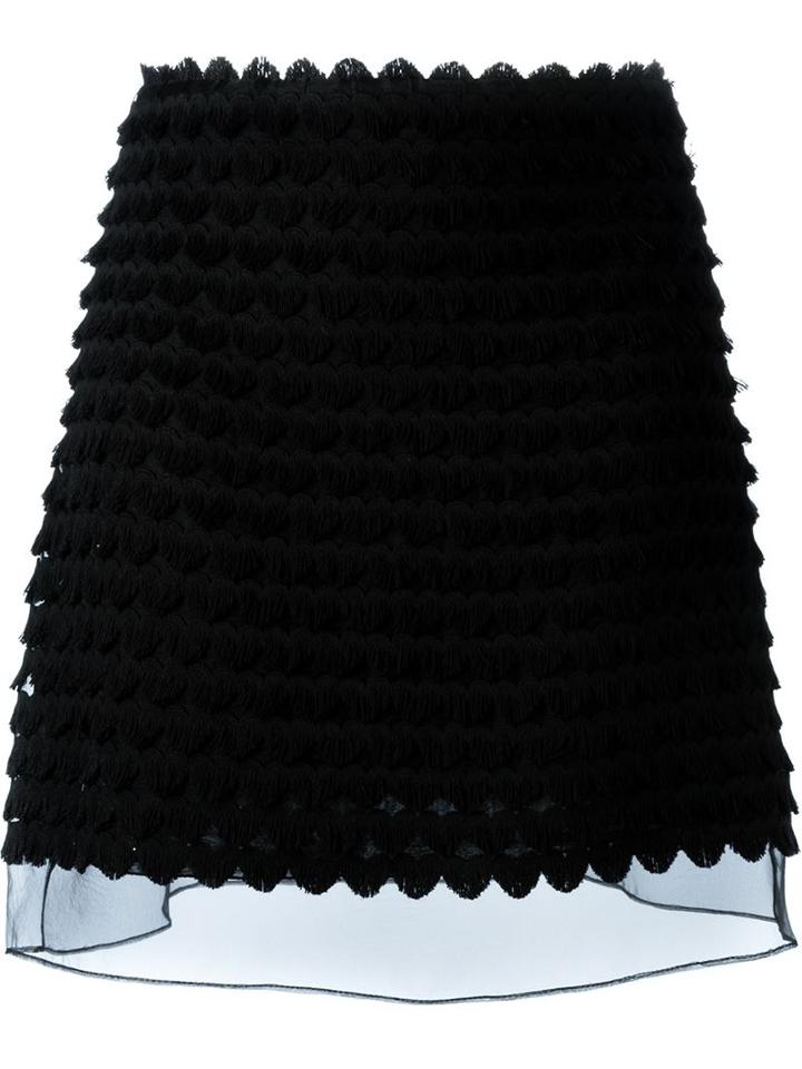 Giamba Tulle Insert Heart Panel Ruffle A-line Skirt