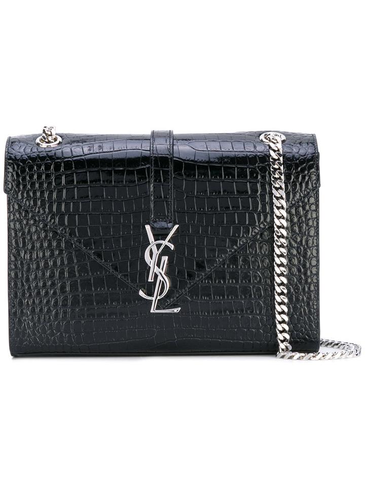 Saint Laurent - Large Monogram Satchel - Women - Cotton/leather - One Size, Black, Cotton/leather