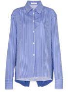 Delada Vest-back Striped Cotton Shirt - Blue