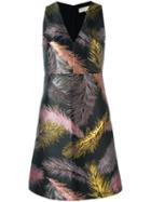 Emilio Pucci Feather Jacquard Dress, Women's, Size: 44, Black, Polyester/polyamide/silk