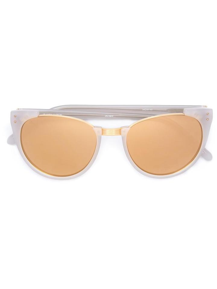 Linda Farrow Round Shaped Sunglasses, Women's, White, Acetate