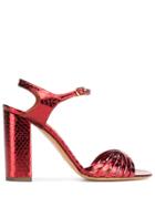 Michel Vivien Metallic Strappy Sandals - Red