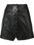 Rachel Zoe Buttoned Skirt, Women's, Size: 2, Brown, Silk/leather