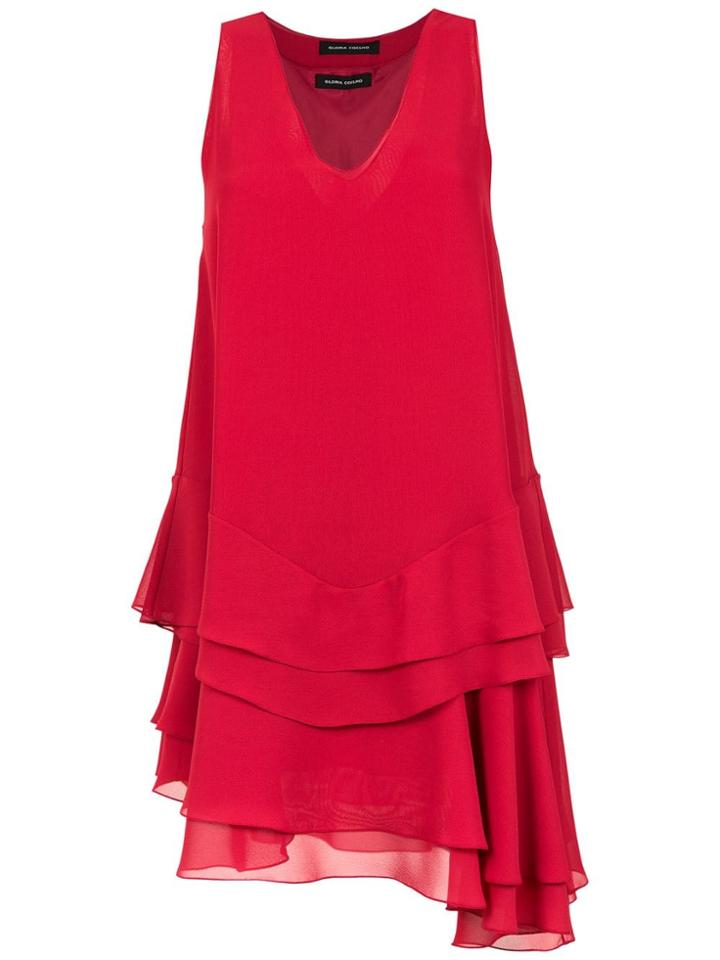 Gloria Coelho Short Ruffled Dress - Red