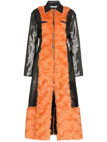 Supriya Lele Faux Fur Vinyl Coat - Black