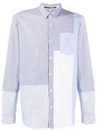 Mcq Alexander Mcqueen Geometric Contrast Panel Shirt - Blue