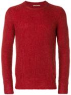 Nuur Ribbed Knit Jumper - Red
