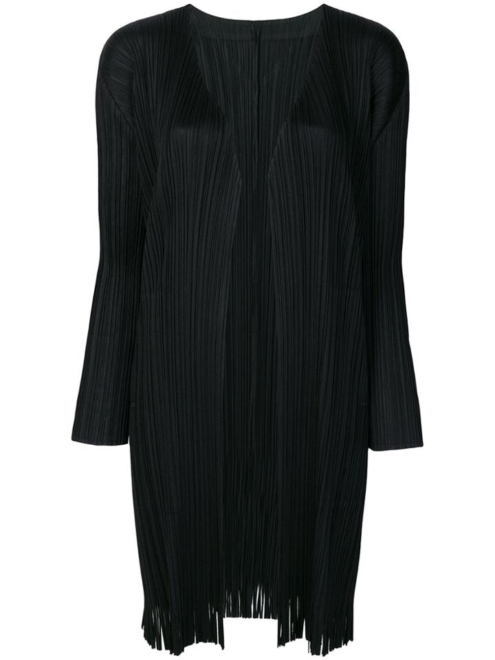 Pleats Please By Issey Miyake Pleated Fringe Cardigan - Black