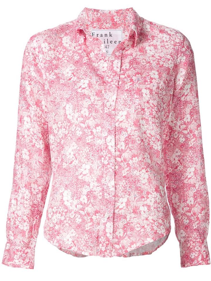 Frank & Eileen Floral Print Shirt, Women's, Size: Xl, Pink/purple, Linen/flax