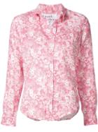 Frank & Eileen Floral Print Shirt, Women's, Size: Xl, Pink/purple, Linen/flax