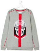 Philipp Plein Junior Teen Skull Print Sweatshirt - Grey