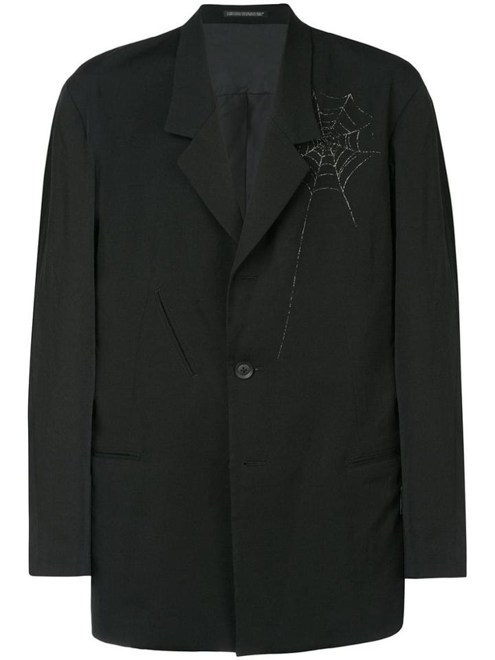 Yohji Yamamoto Spider Web Print Blazer - Black