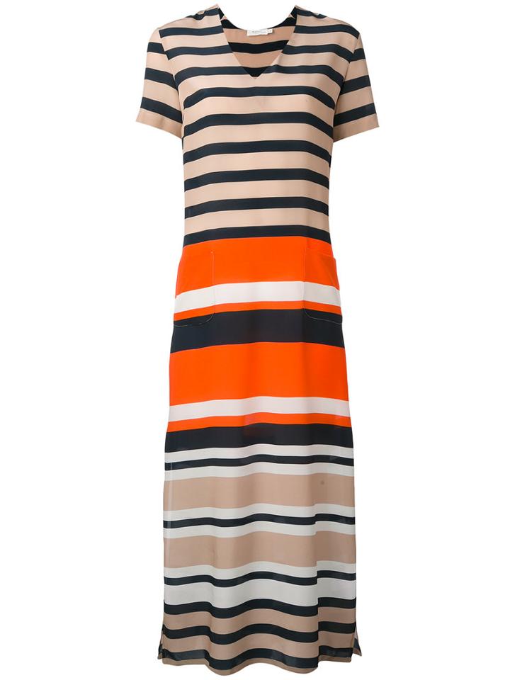 Barba - Striped Dress - Women - Silk - 42, Women's, Nude/neutrals, Silk