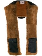 Plan C Hooded Shearling Scarf - Brown