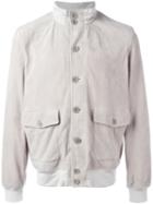 Cruciani Button Up Jacket, Men's, Size: 48, Nude/neutrals, Suede/cotton/spandex/elastane