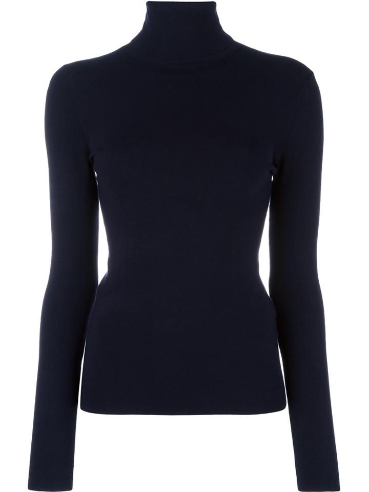 Joseph Turtle Neck Jumper, Women's, Size: Xl, Blue, Silk/nylon/spandex/elastane