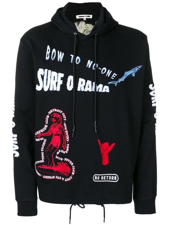 Mcq Alexander Mcqueen Surf Print Hoodie - Black