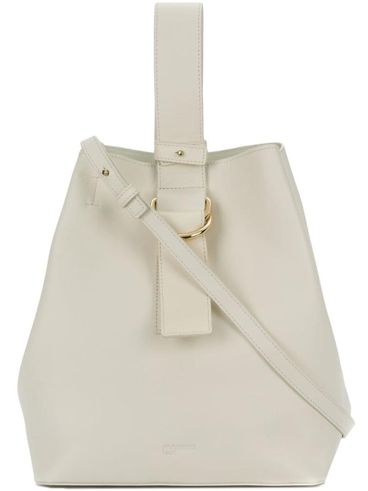 Jil Sander Navy Bucket Bag - White