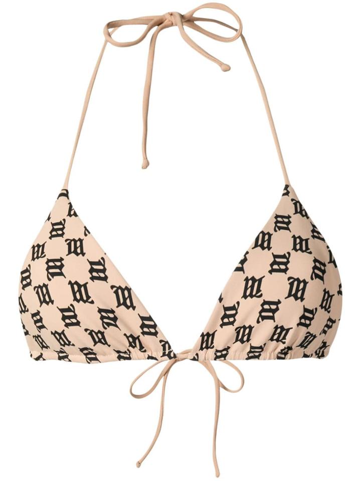 Misbhv All Over Logo Bikini Top - Neutrals