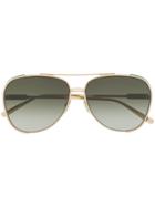 Salvatore Ferragamo Aviator Frame Sunglasses - Gold