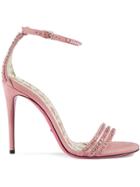 Gucci Crystal Embellished Sandals - Pink & Purple