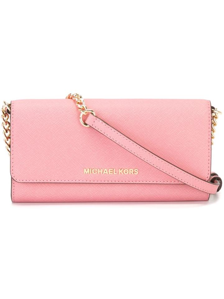 Michael Michael Kors 'jet Set Travel' Wallet Crossbody Bag, Women's, Pink/purple