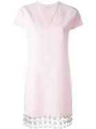 Paco Rabanne V-neck Dress, Women's, Size: 38, Pink/purple, Polyester/brass