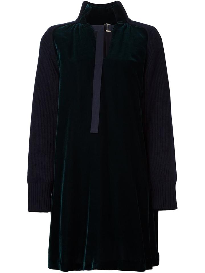 Sacai Velvet Panelled Dress