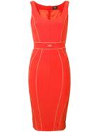 Elisabetta Franchi Fitted Logo Dress - Red