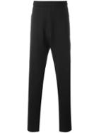 Lanvin Tapered Jogging Trousers, Men's, Size: Large, Black, Cotton/polyamide/polyester
