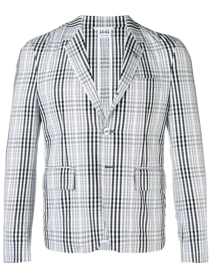 Thom Browne Shadow Prince Of Wales Sport Coat - Black