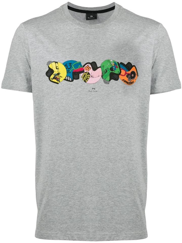 Ps Paul Smith Helmet Graphic T-shirt - Grey