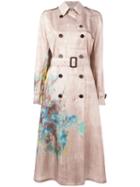 Valentino Garden Print Trench Coat, Women's, Size: 38, Nude/neutrals, Silk