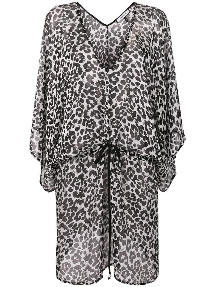 Fisico Leopard Print Kaftan Dress - Black