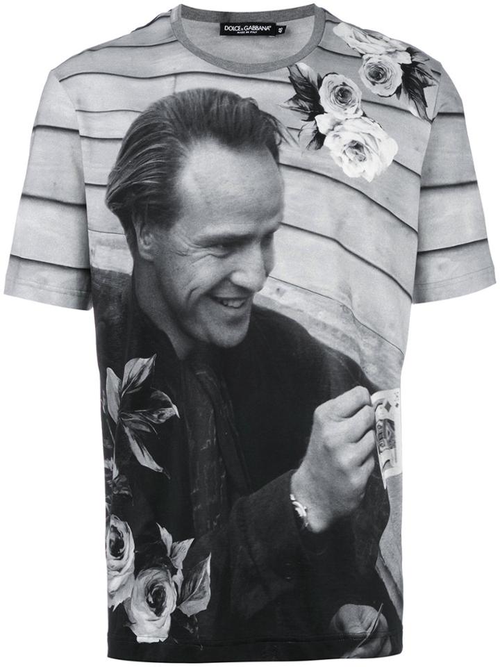 Dolce & Gabbana Marlon Brando Print T-shirt - Black